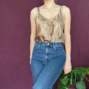 Sexy silk leopard camisole